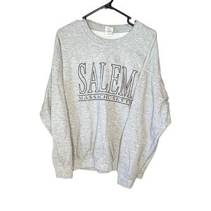 Salem Massachusetts Gray Crew Neck Pullover Sweatshirt